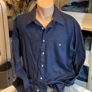 Yves Saint Laurent Navy Casual Button-Down Shirt